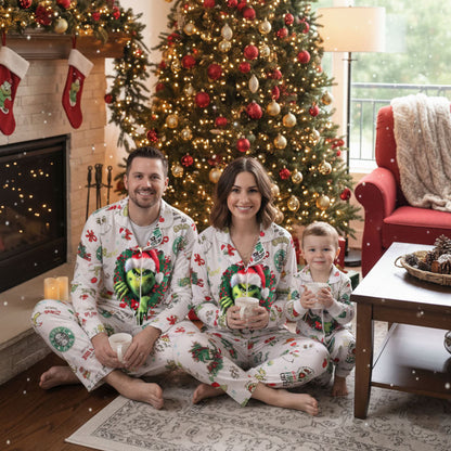 CozyGrin™Grinch Family Xmas Satin Pajamas Set