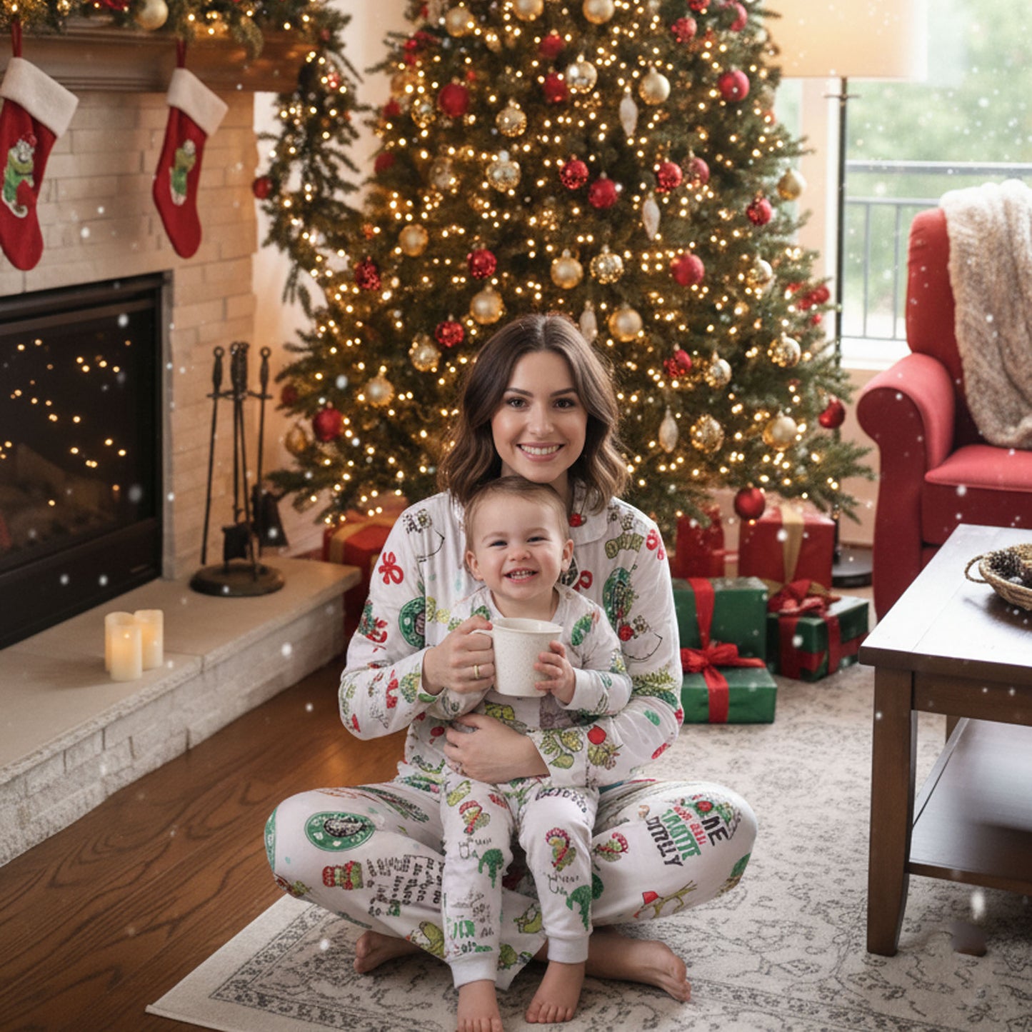 CozyGrin™Grinch Family Xmas Satin Pajamas Set